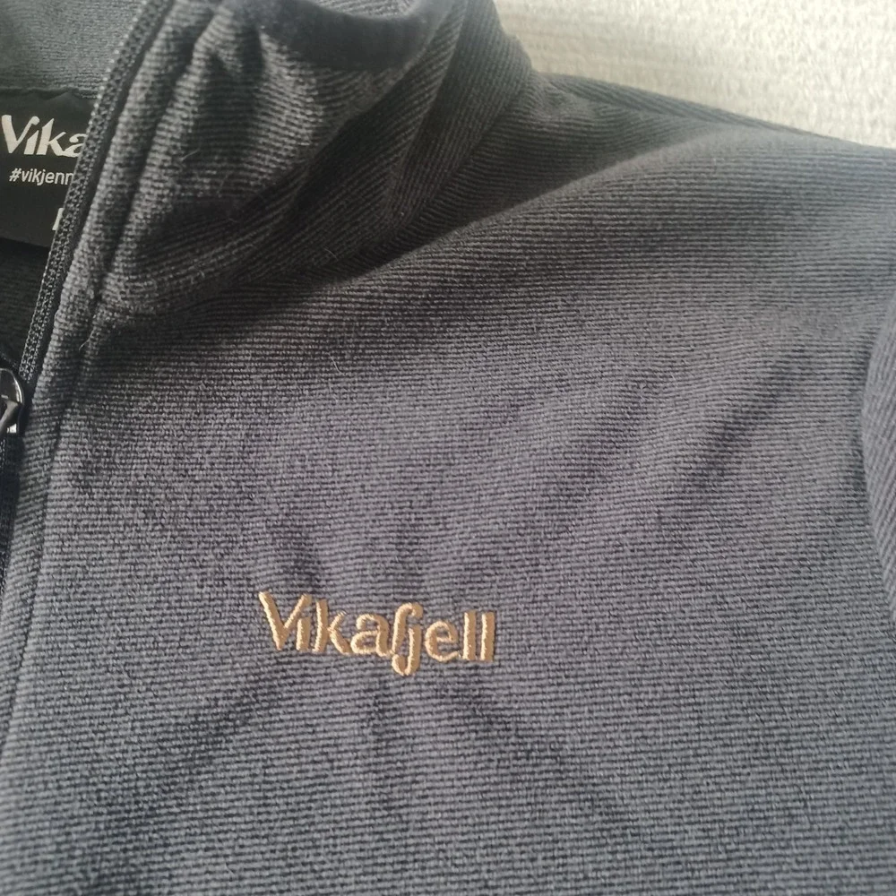 Vikafjell Sweater Mens Large Gray‎ 1/4 Zip Pullover Jumper Outdoor Fleece Hiking
